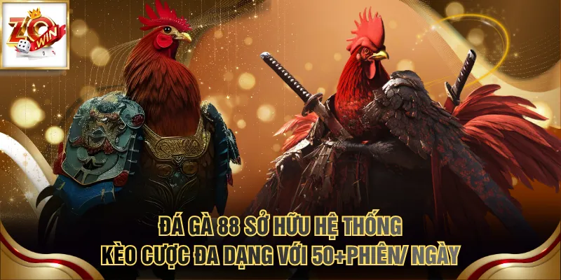 Đá gà 88 sở hữu hệ thống kèo cược đa dạng với 50+phiên/ ngày
