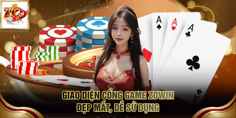 Giao diện cổng game ZOWIN đẹp mắt, dễ sử dụng