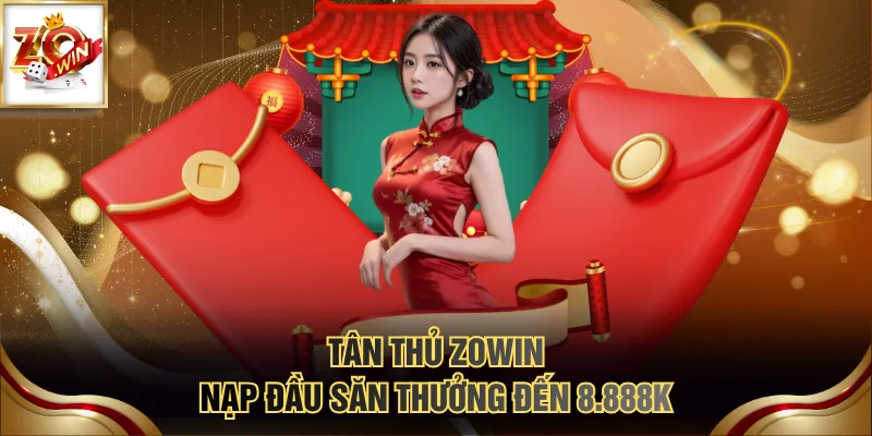 Tân thủ ZOWIN nạp đầu săn thưởng đến 8.888K
